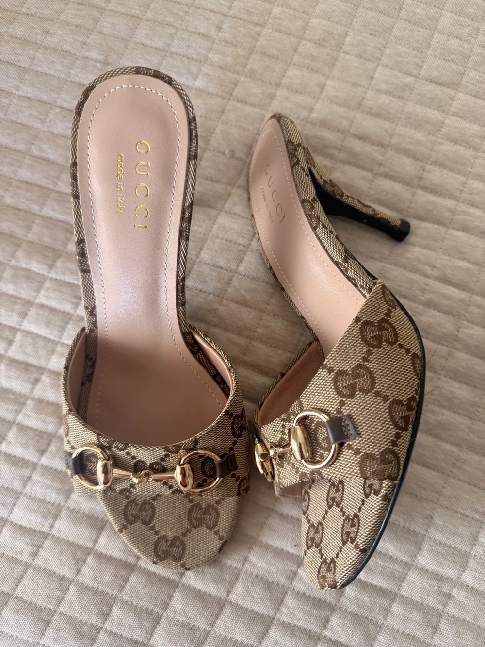 Erin 85MM GG Canvas Horsebit Sandals